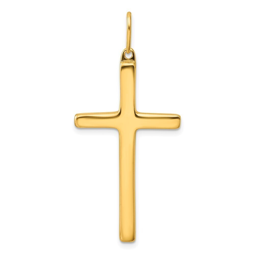 Kazi Luxury Sterling Silver Gold-tone Polished Cross Pendant - Picture 1 of 4